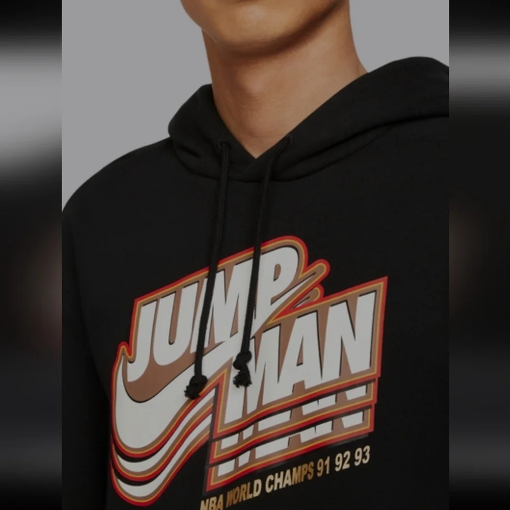 Nike Men's Air Jordan Jumpman Logo Pullover Hoodie Black Medium like new